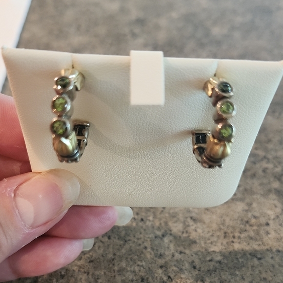 LAGOS Jewelry - Elegant Gold and Green Hoop Earrings